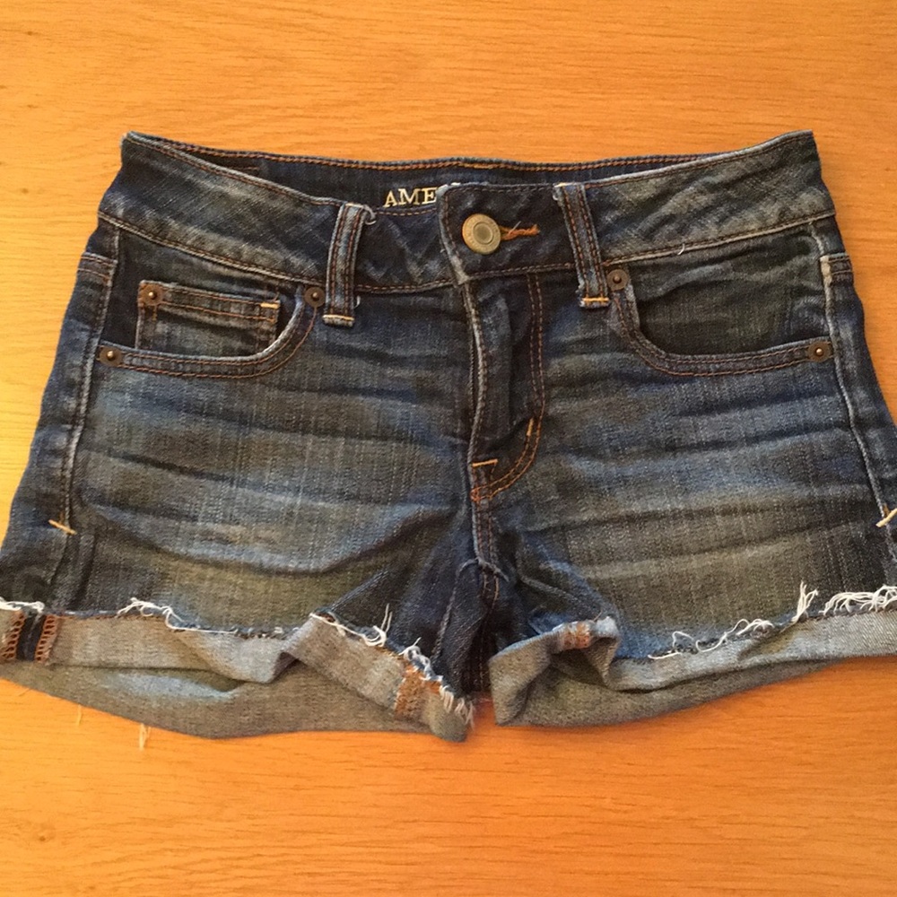 America Eagle stretch denim shorts